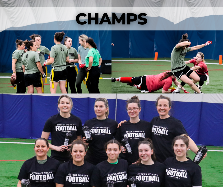 Ottawa Women's Football Indoor League champs, Ottawa Football, Flag football, Women, Men, Coed, Youth
