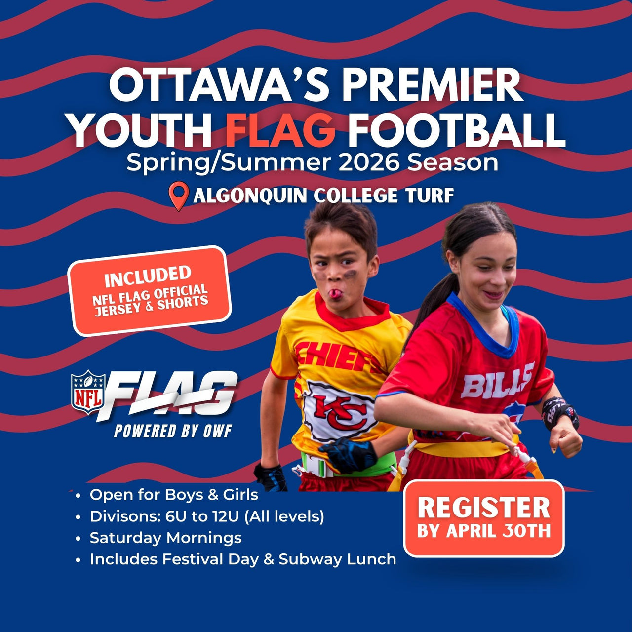 NFL Flag Ottawa Boys & Girls Spring/Summer Flag Football Program