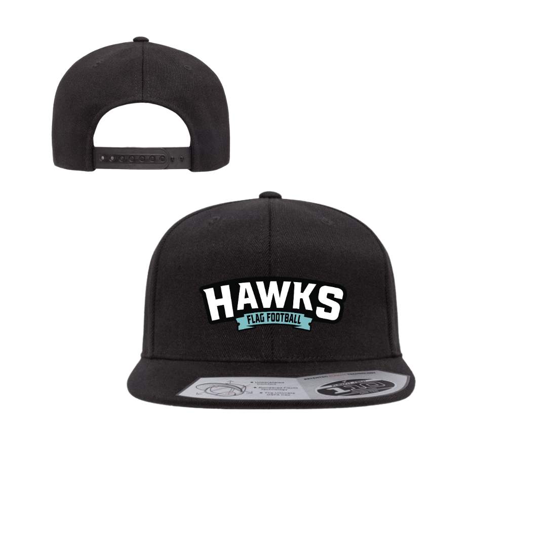 Hawks Flag Football Black Baseball Hat