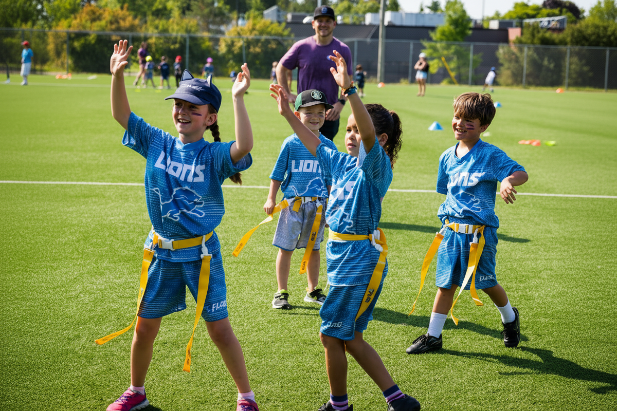 Kids playing flag football