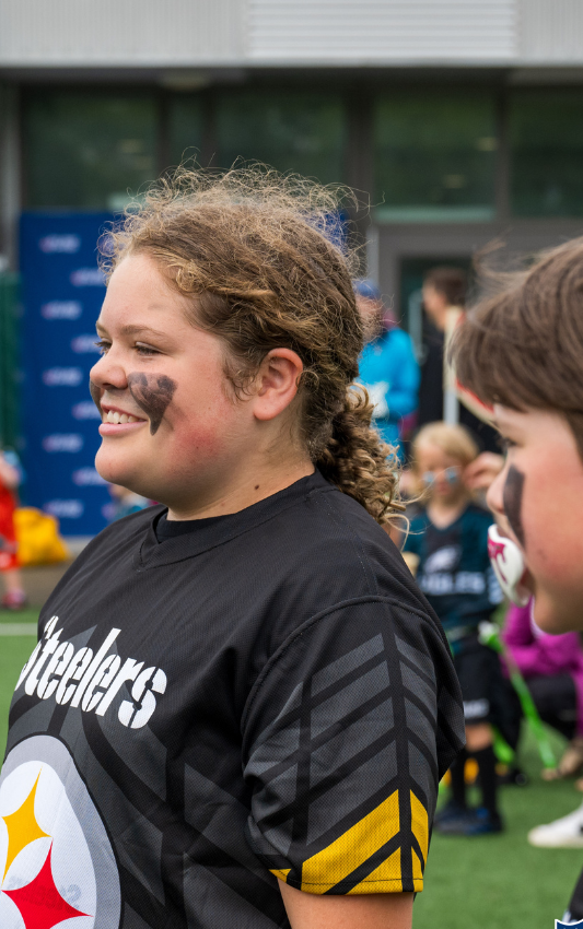 Kids playing flag football