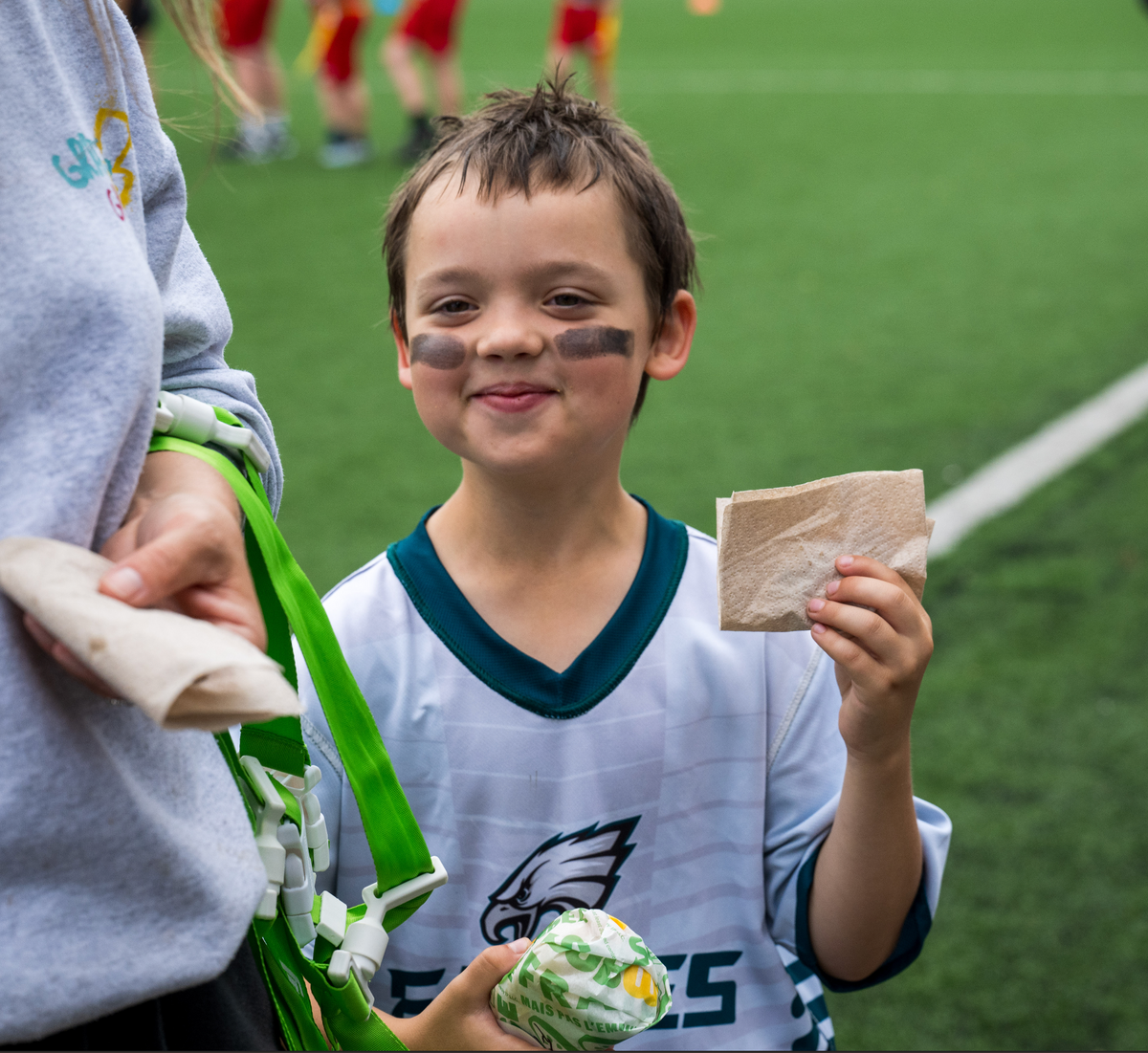 Kids playing flag football